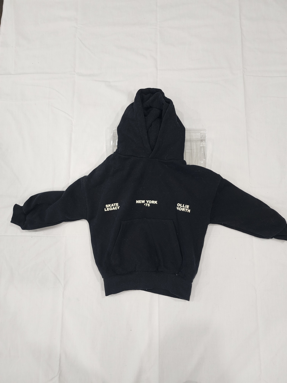 Zara Black Kids Hoodie with White Skate Text